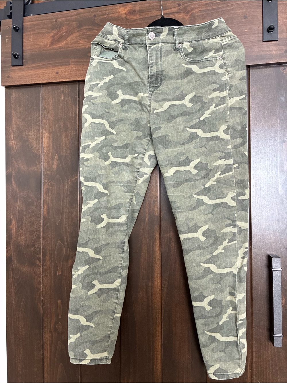 Maurices Olive Green Camo Skinny Pants